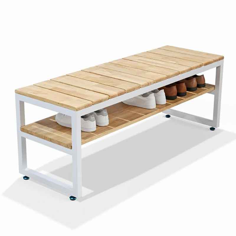 Ghế băng kèm ghế ngồi thay giày 120x40x45cm gỗ cao su BS326