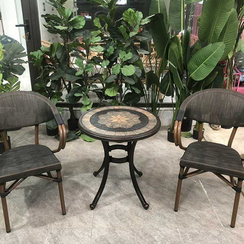 Bộ bàn ghế lưới Textilene cafe ngoài trời BS377