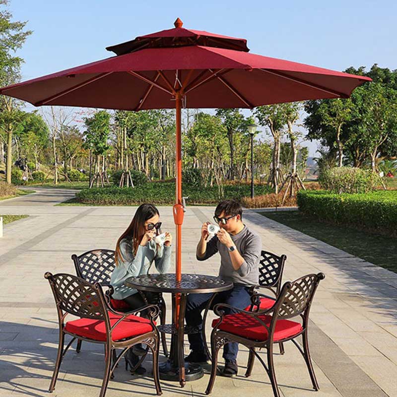 Bộ bàn ghế nhôm đúc nghệ thuật hoạ tiết quả trám BS211