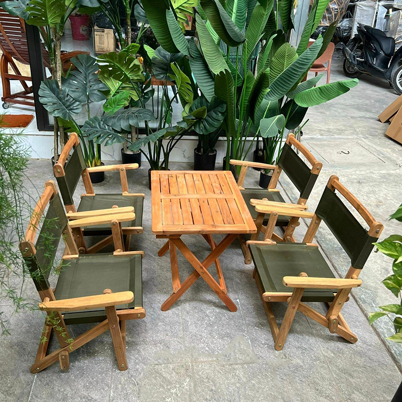 Ghế dù gấp gỗ tự nhiên mẫu mới HOT nhất 2023 BS193