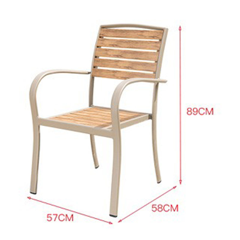 Ghế sân vườn ngoài trời khung hợp kim nhôm kết hợp gỗ nhựa Composit BS330