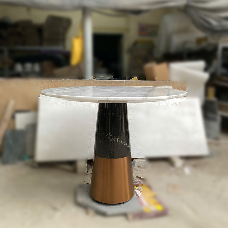 Bàn góc tab sofa đế đá đen kết hợp Inox ấn tượng BC284