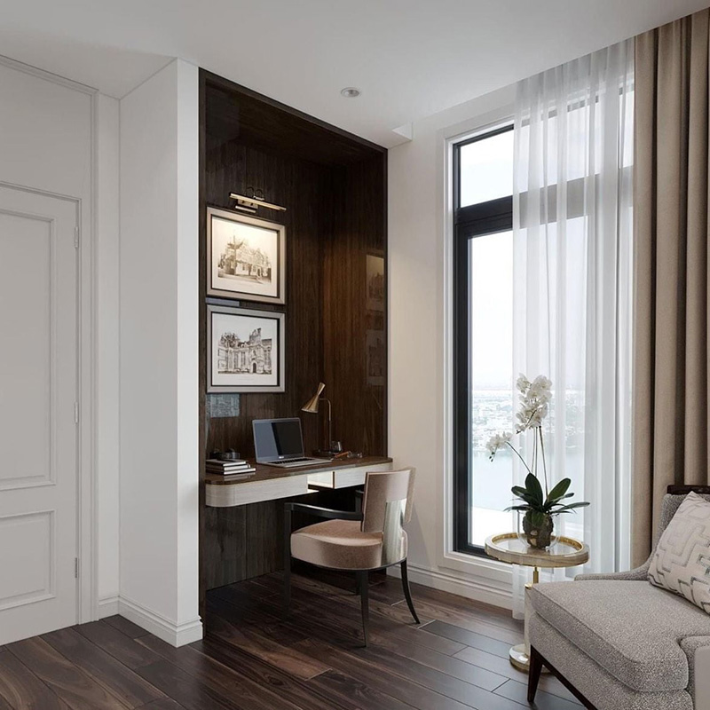 Bàn side tab cạnh sofa đá trắng vân mây, trụ inox 304 mạ vàng cao cấp BC208