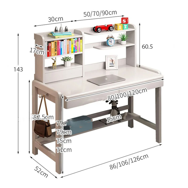 Bàn học cho bé gỗ tự nhiên thiết kế tiện dụng BH647