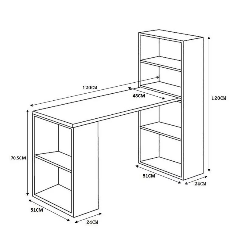 Bàn học thiết kế thông minh liền giá sách BH364