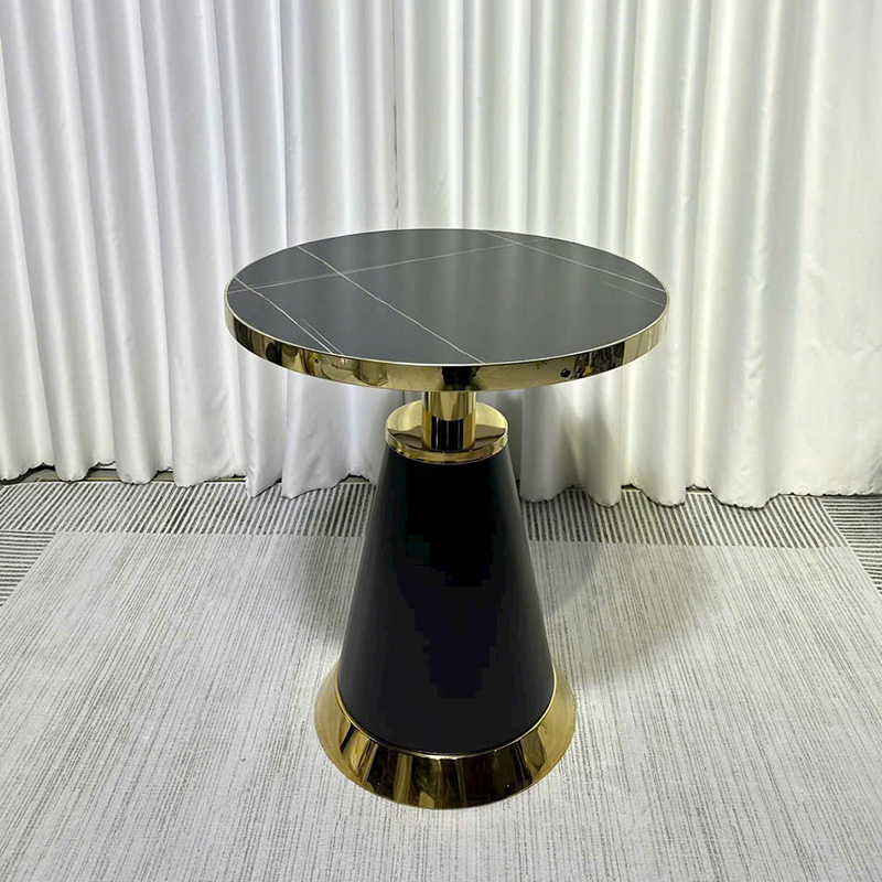 Bàn trà, bàn cafe tiếp khách viền Inox mặt đá sang trọng BT904