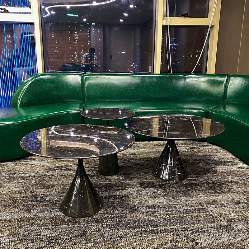 Bàn trà đế đá nguyên khối kết hợp trụ sắt sơn tĩnh điện BT944