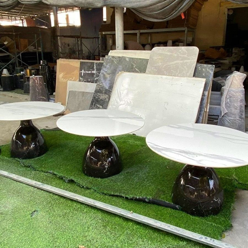 Bàn trà trụ đá Cẩm Thạch nguyên khối đẳng cấp cho không gian sống BT939