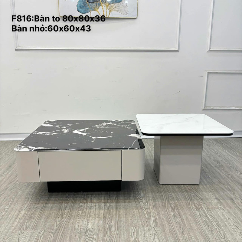 Set bàn trà đôi mặt đá đẹp sang trọng BT669