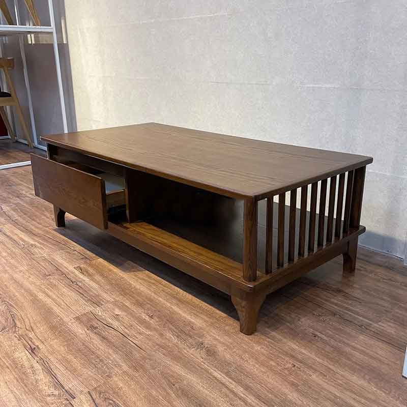 Bàn trà gỗ sồi song nan phong cách Rustic BT691