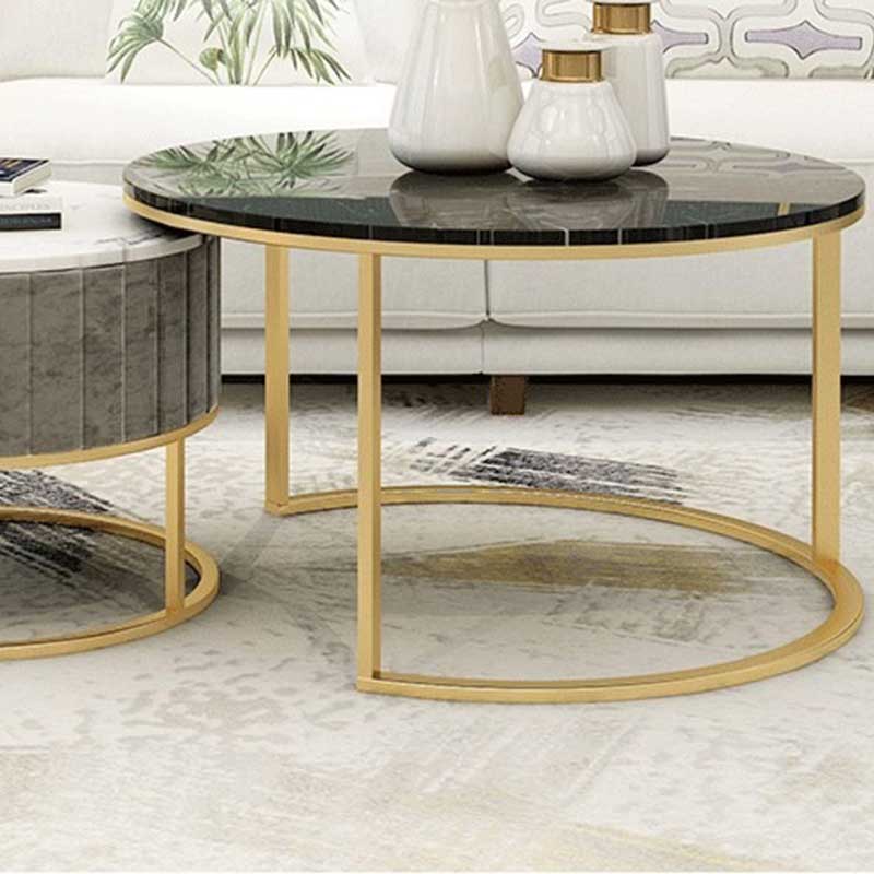 Bàn trà sofa đôi mặt đá Marble tròn tiện dụng BT905