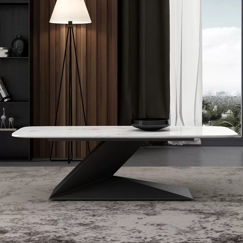 Bàn trà sofa mặt đá chân sắt chữ Z BT929
