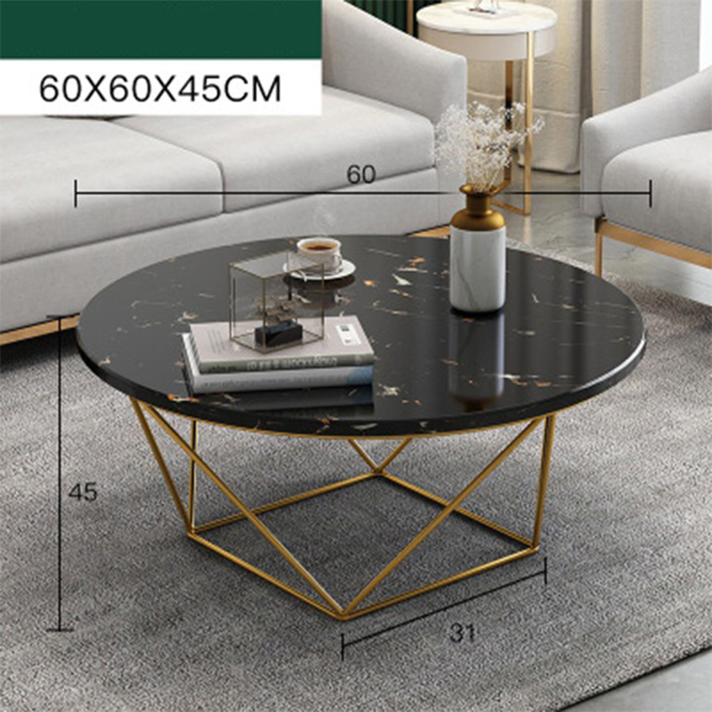 Bàn trà sofa tròn mặt đá vân mây BT910