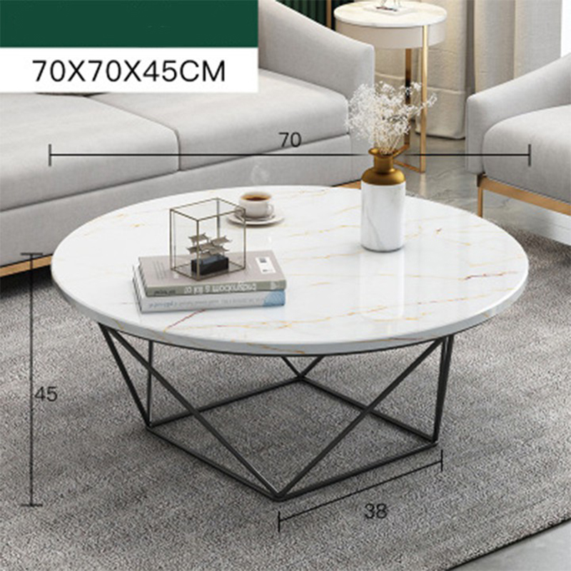 Bàn trà sofa tròn mặt đá vân mây BT910