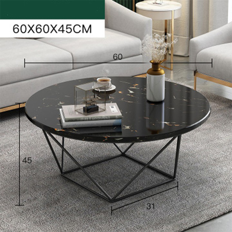 Bàn trà sofa tròn mặt đá vân mây BT910