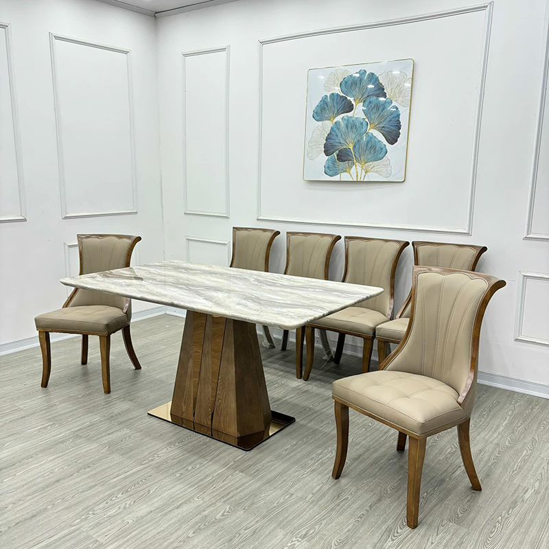 Bộ bàn ăn 6 ghế Tân Cổ Điển sang trọng đẳng cấp BO861