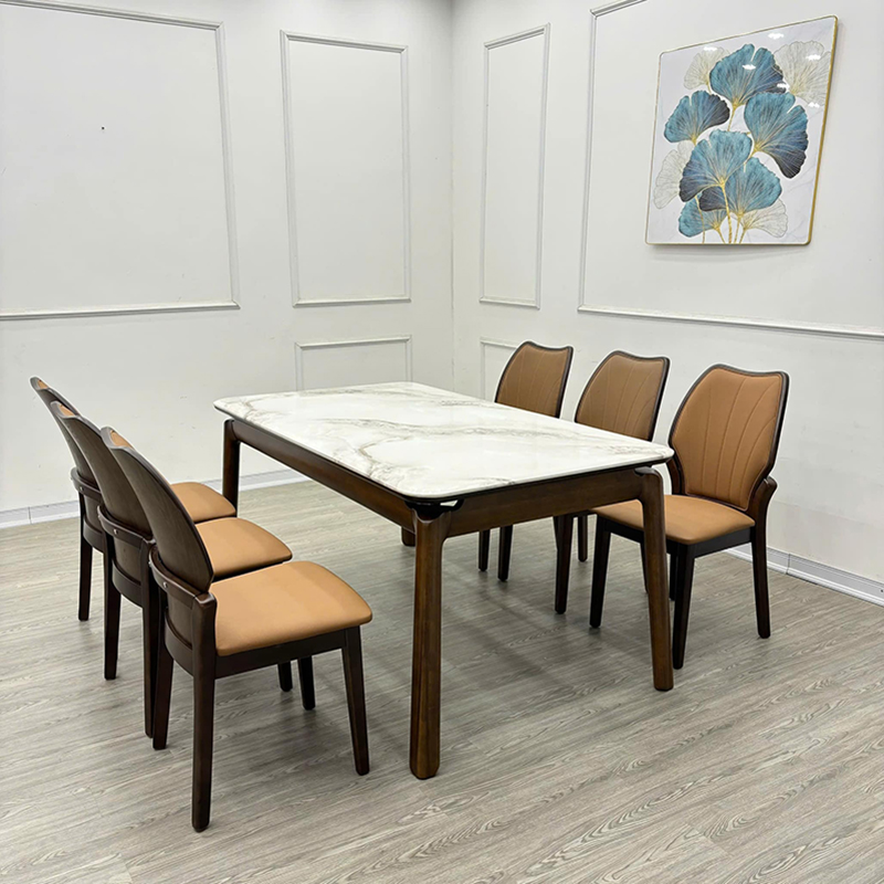 Bộ bàn ăn phong cách Tân Cổ Điển đơn giản mà sang trọng BO860