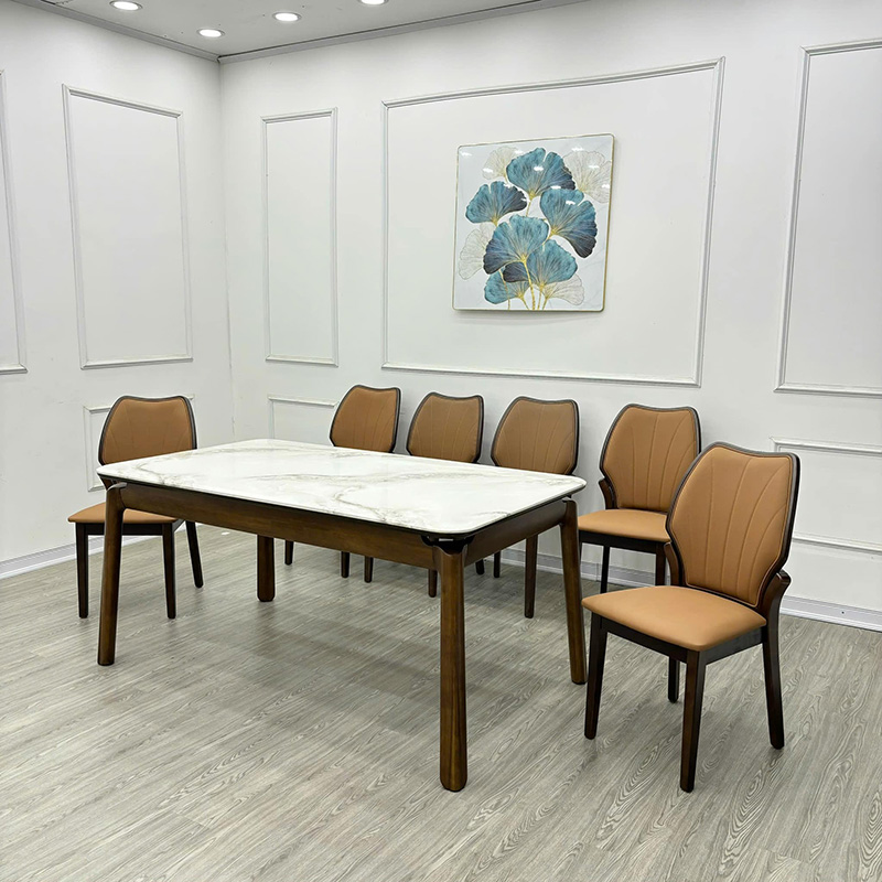 Bộ bàn ăn phong cách Tân Cổ Điển đơn giản mà sang trọng BO860