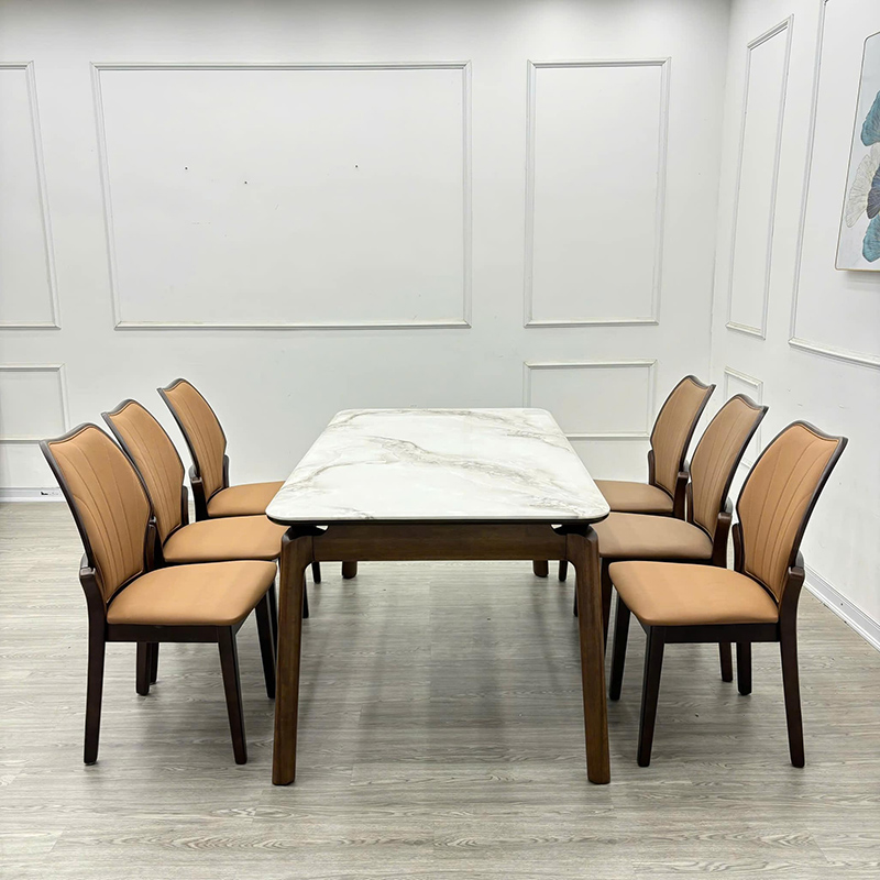 Bộ bàn ăn phong cách Tân Cổ Điển đơn giản mà sang trọng BO860