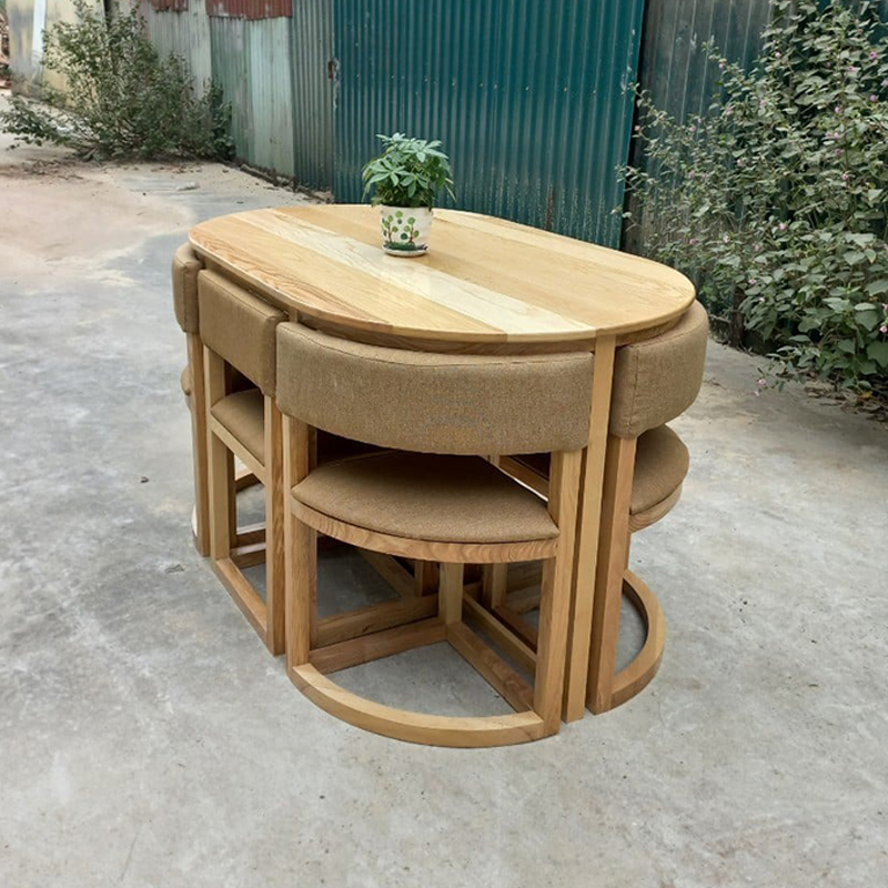 Bộ bàn ăn xếp gọn thông minh tiết kiệm diện tích vô cùng chắc chắn BA163