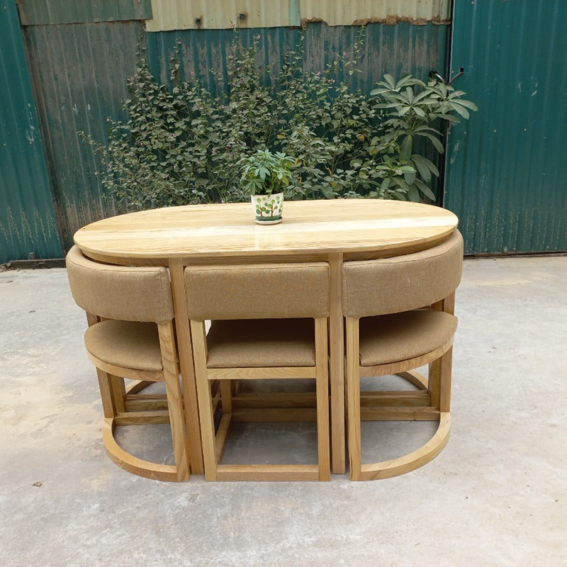 Bộ bàn ăn xếp gọn thông minh tiết kiệm diện tích vô cùng chắc chắn BA163