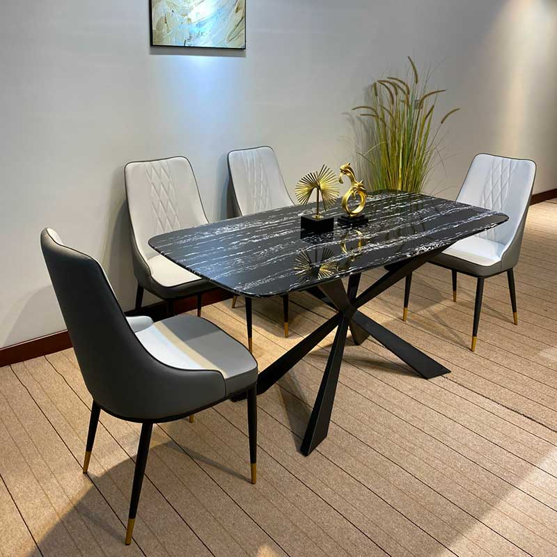 Bộ bàn ghế ăn mặt đá Cremic chống xước cao cấp BA934