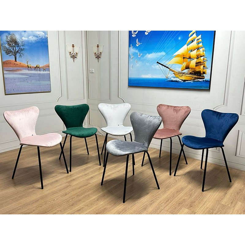 Bộ bàn ghế ăn Thiên Nga bọc nhung siêu sang chảnh với bàn mặt đá ceramic sẵn đủ màu BA988