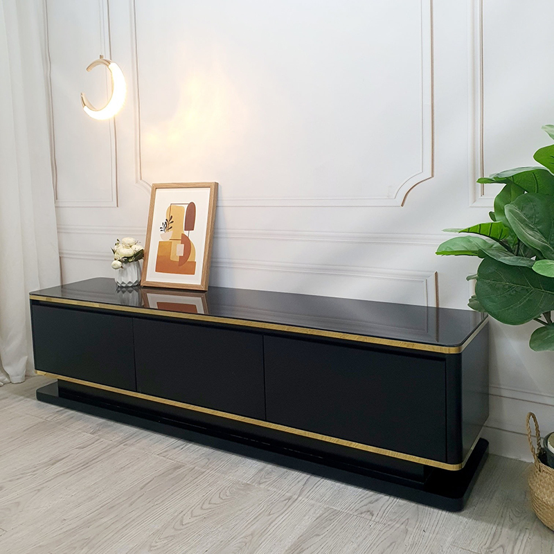 Combo bàn trà kết hợp kệ tivi màu đen sang trọng CT226