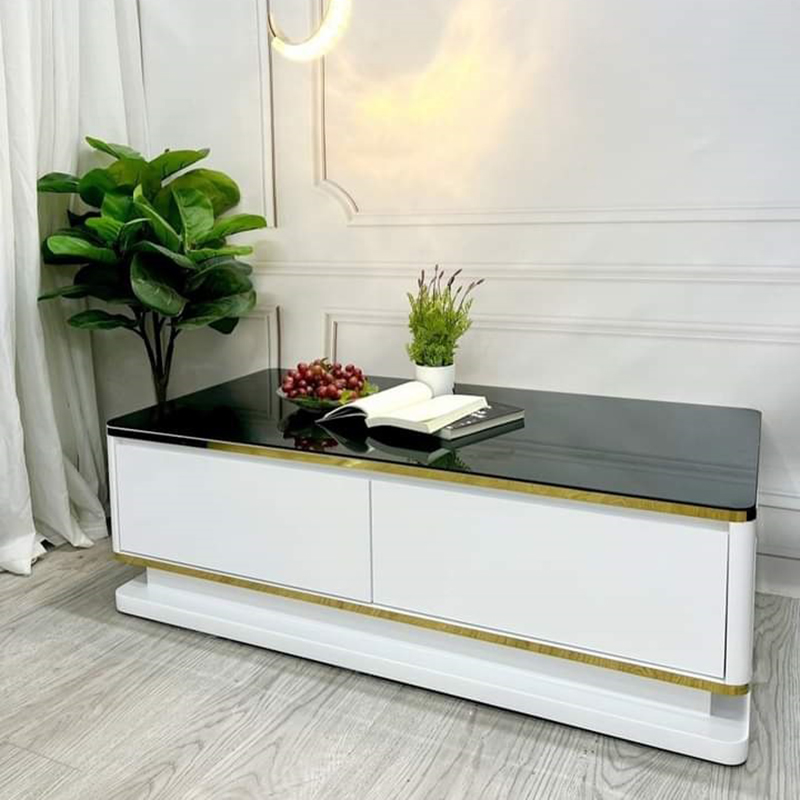 Combo kệ tivi bàn trà mặt kính cao cấp CT221