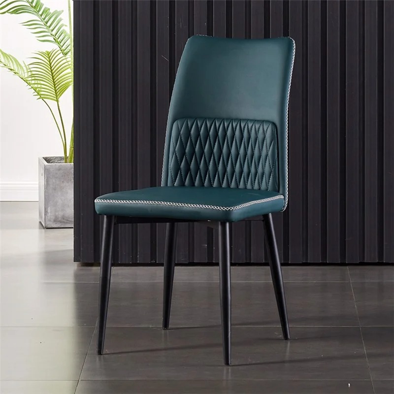 Ghế ăn tựa lưng bọc da kẻ Caro hình quả trám GA523