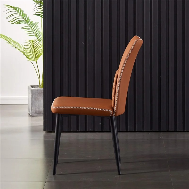 Ghế ăn tựa lưng bọc da kẻ Caro hình quả trám GA523