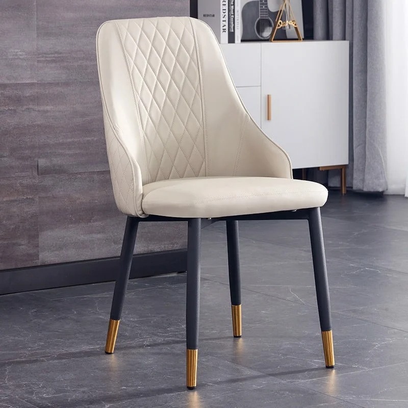 Ghế ăn Vanity mặt đệm da công nghiệp chân sắt bọc núm đồng GA512