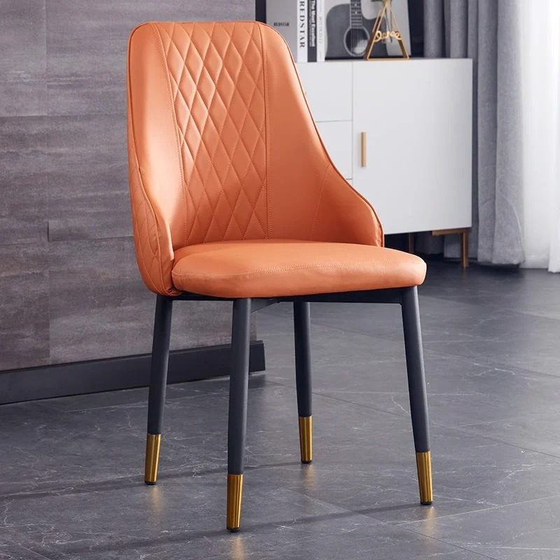 Ghế ăn Vanity mặt đệm da công nghiệp chân sắt bọc núm đồng GA512