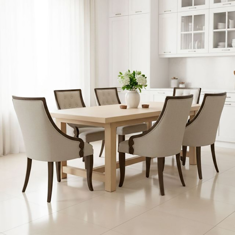 Ghế Amber nhà hàng cafe gỗ Sồi nệm bọc vải GA127