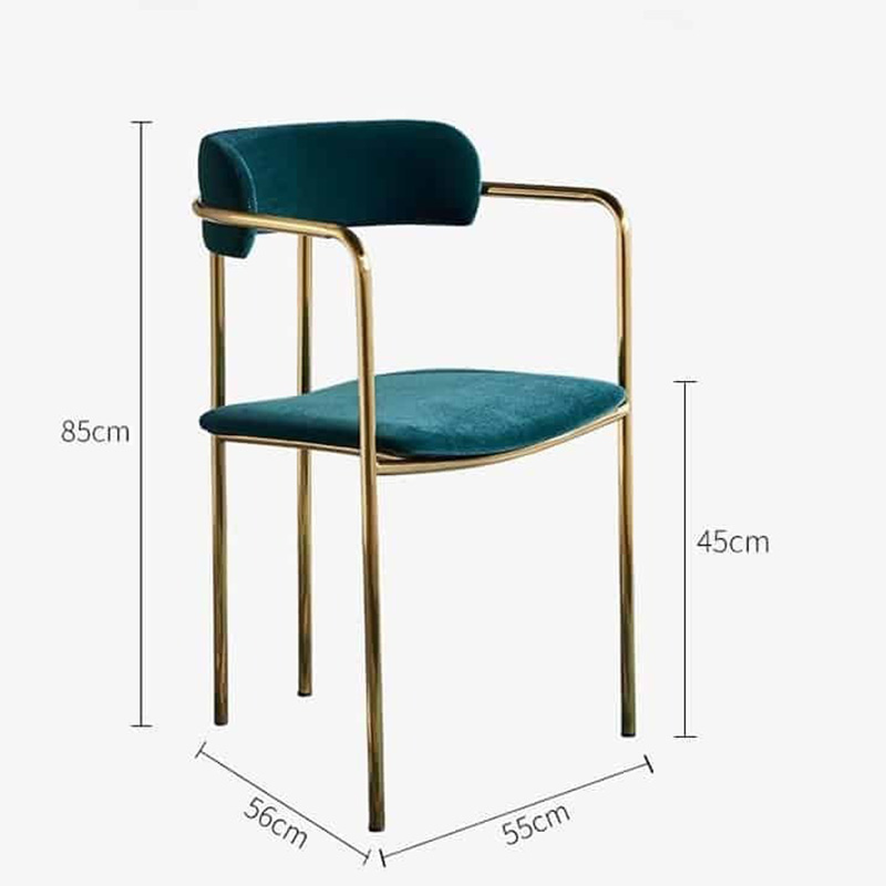 Ghế ăn cafe nhà hàng đệm nhung chân Inox mạ vàng GA508