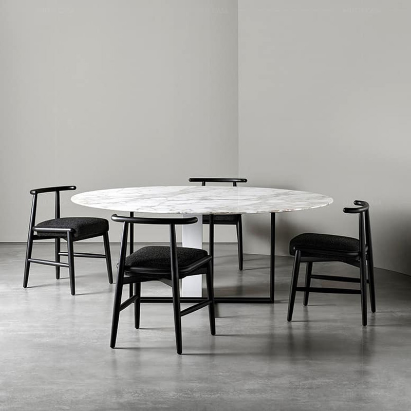 Ghế ăn gỗ sồi đệm lông cừu kiểu dáng tối giản GA120