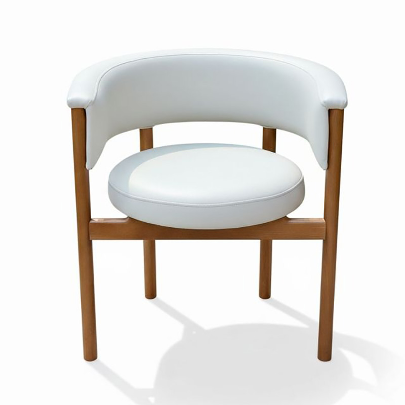 Ghế cafe Karimoku gỗ Ash tự nhiên bọc nệm da GA137