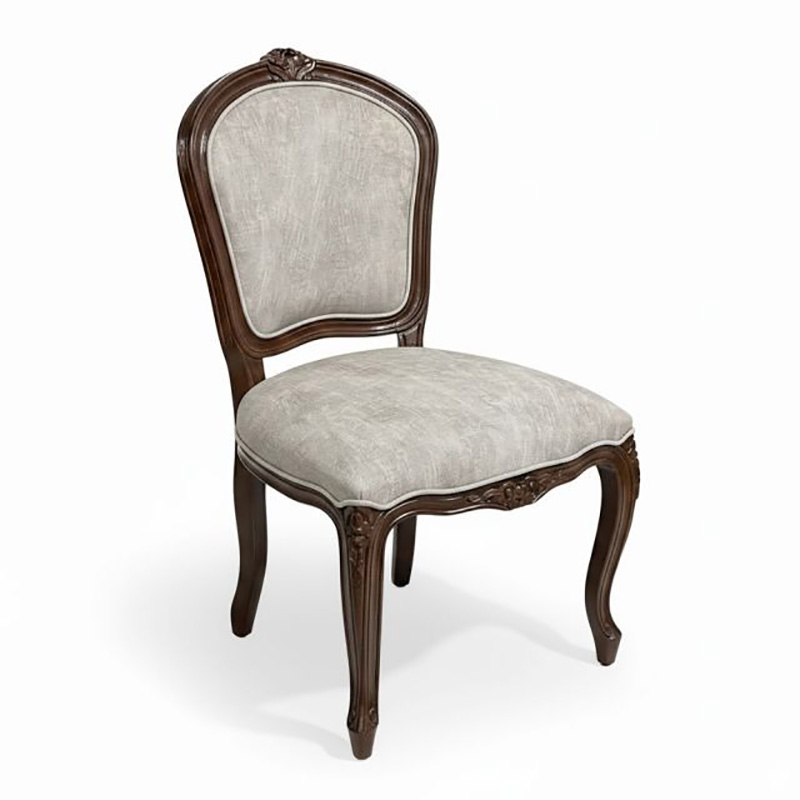 Ghế Louis bông mai không tay gỗ cao su bọc da GA130