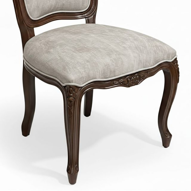 Ghế Louis bông mai không tay gỗ cao su bọc da GA130