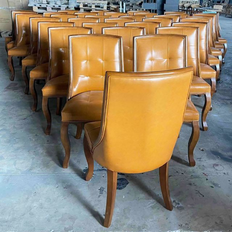 Ghế Lucky bọc da khung gỗ tự nhiên cho không gian nhà hàng, khách sạn GA132