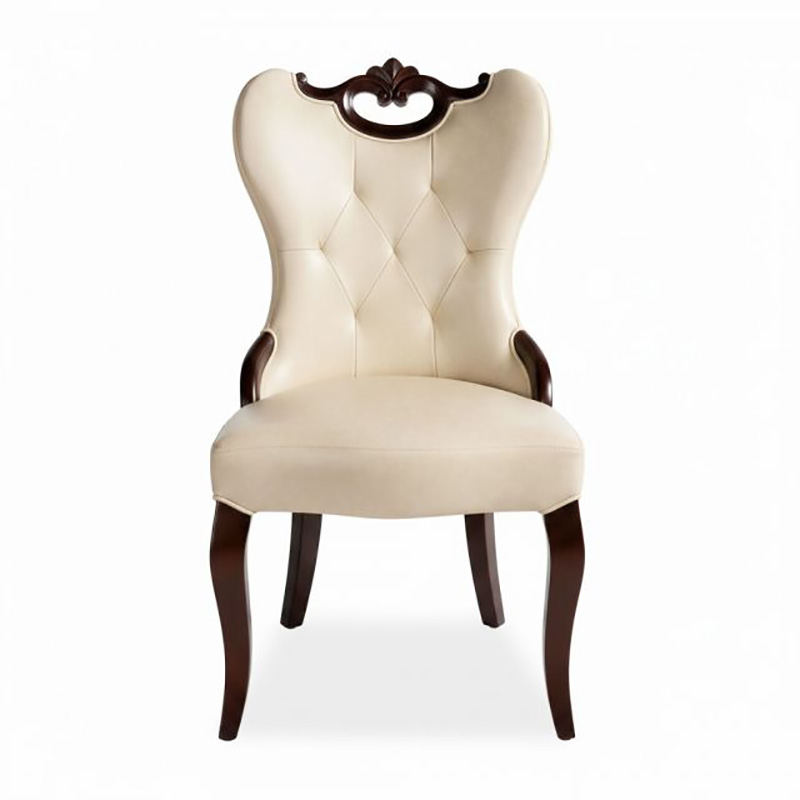 Ghế Soho gỗ bọc nệm da phong cách cổ điển GA126