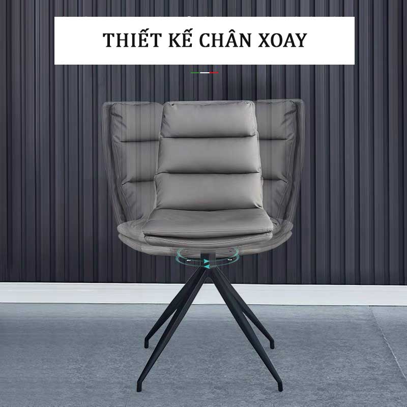 Ghế ăn chân xoay, bọc đệm da PU cao cấp GA690