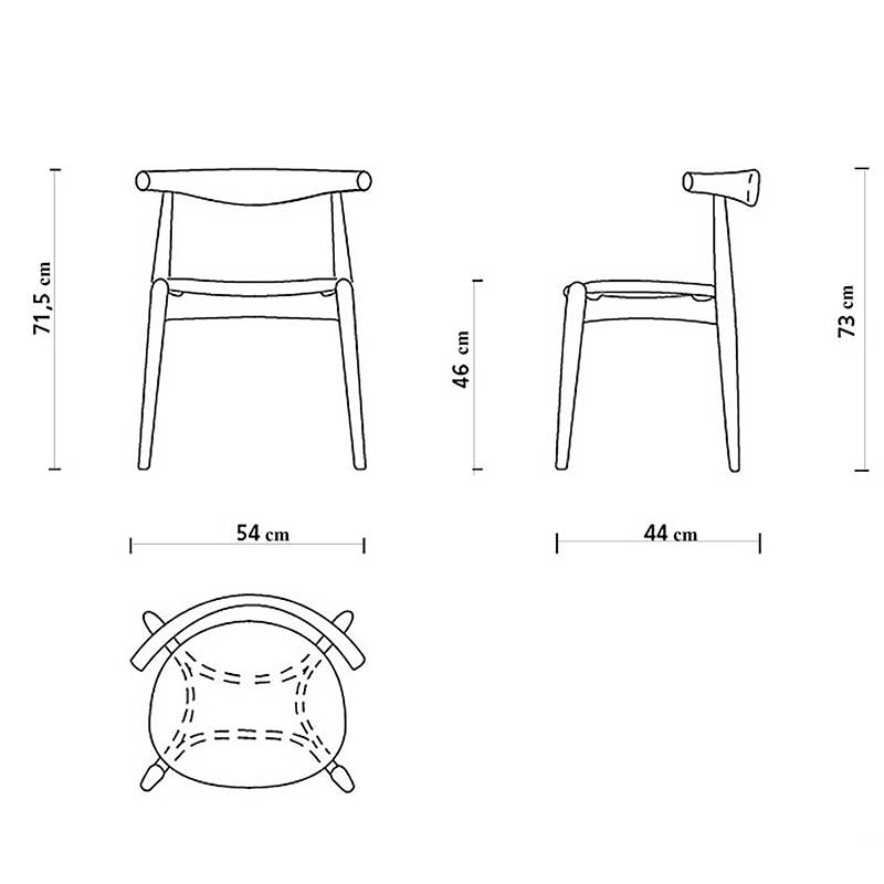 Ghế ăn, ghế cafe Elbow gỗ sồi mặt ghế tròn GA610