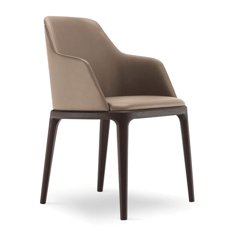 Ghế Grace có tay khung gỗ sồi, nệm da Simili GA630