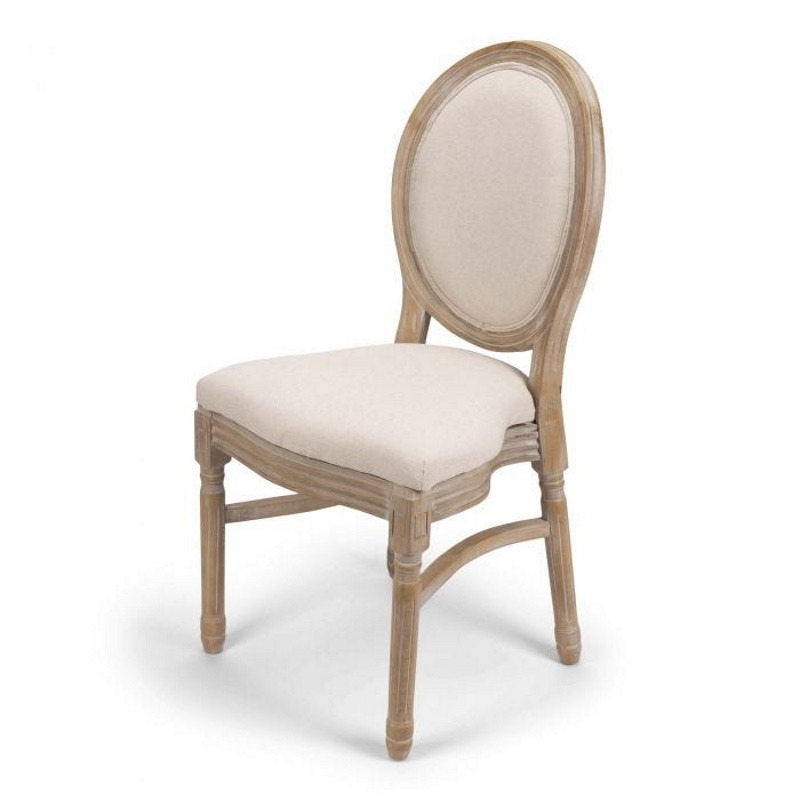 Ghế Louis khung gỗ Sồi kết hợp nệm da cao cấp GA693