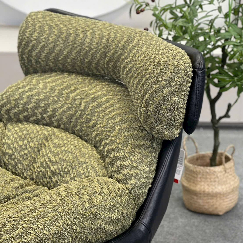 Ghế Arm Chair thư giãn chất liệu nỉ nhung hạt cao cấp phối da sang trọng GG312