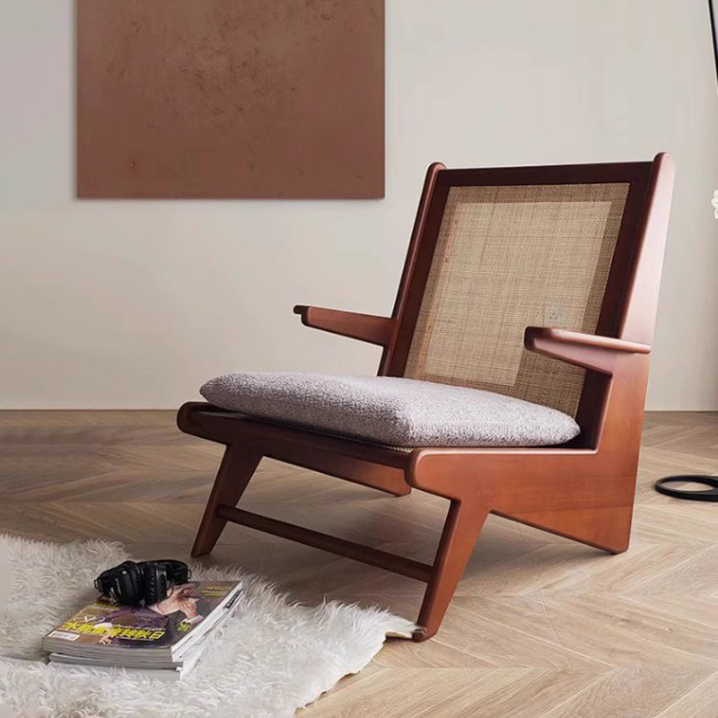 Ghế sofa thư giãn khung gỗ lưng mây mộc mạc GG274