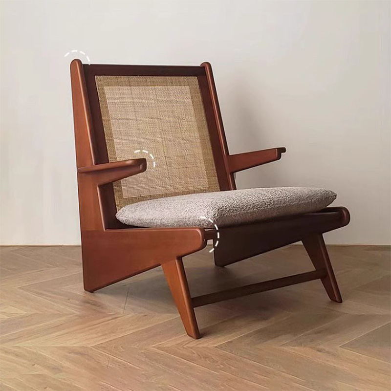 Ghế sofa thư giãn khung gỗ lưng mây mộc mạc GG274