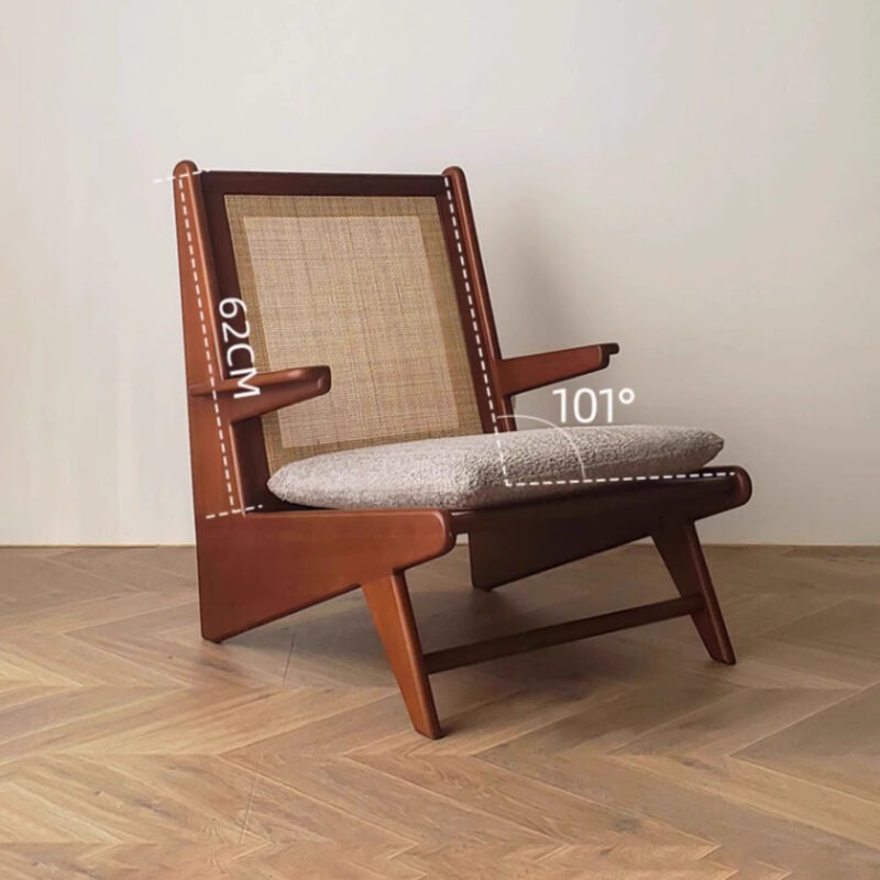 Ghế sofa thư giãn khung gỗ lưng mây mộc mạc GG274