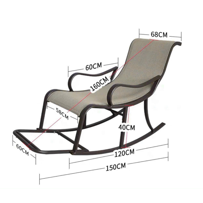 Ghế bập bênh ngoài trời ban công thư giãn khung hợp kim nhôm GG300